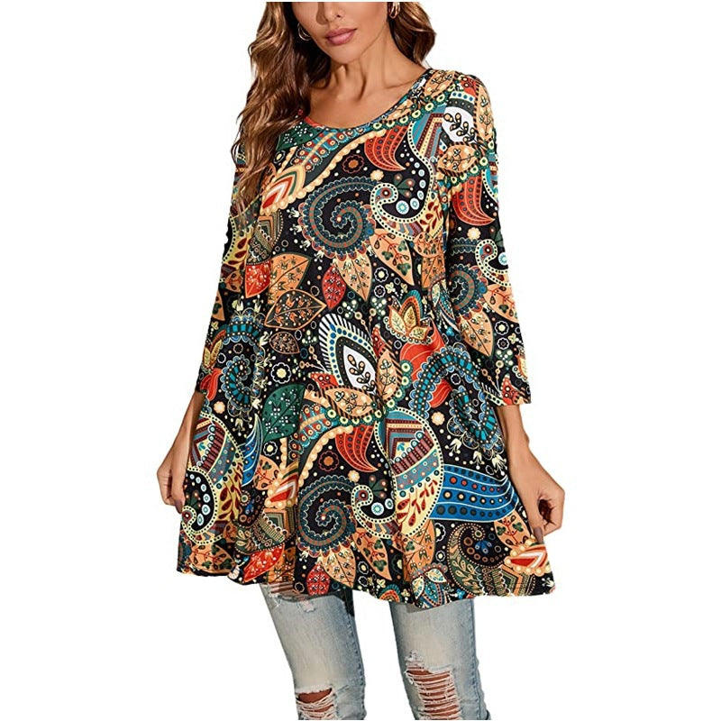 Damen Tunika mit einzigartigem Mandala-Druck Drune