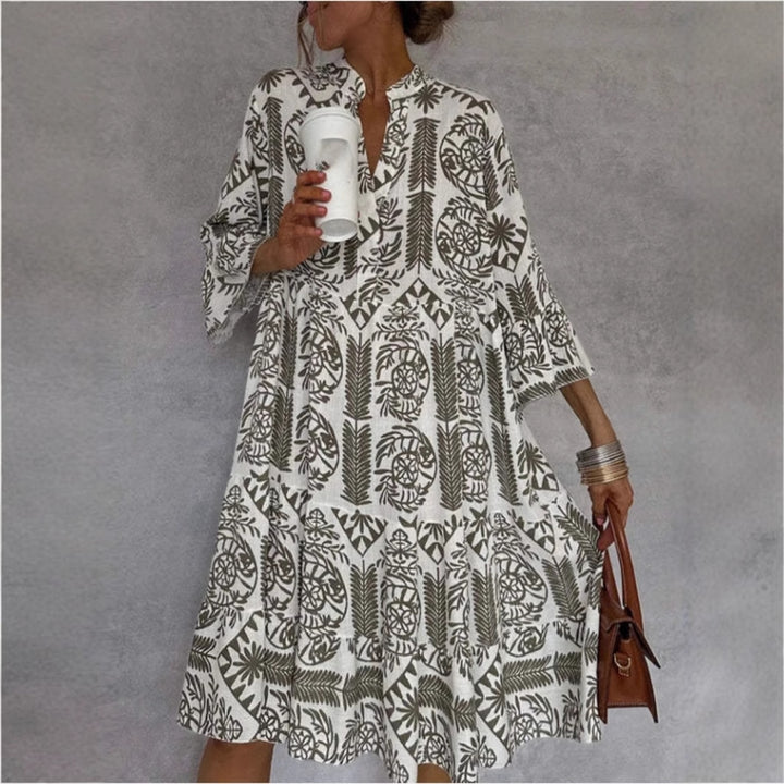 Damen Tunika-Kleid mit floralem Design und lockerer Passform Drune