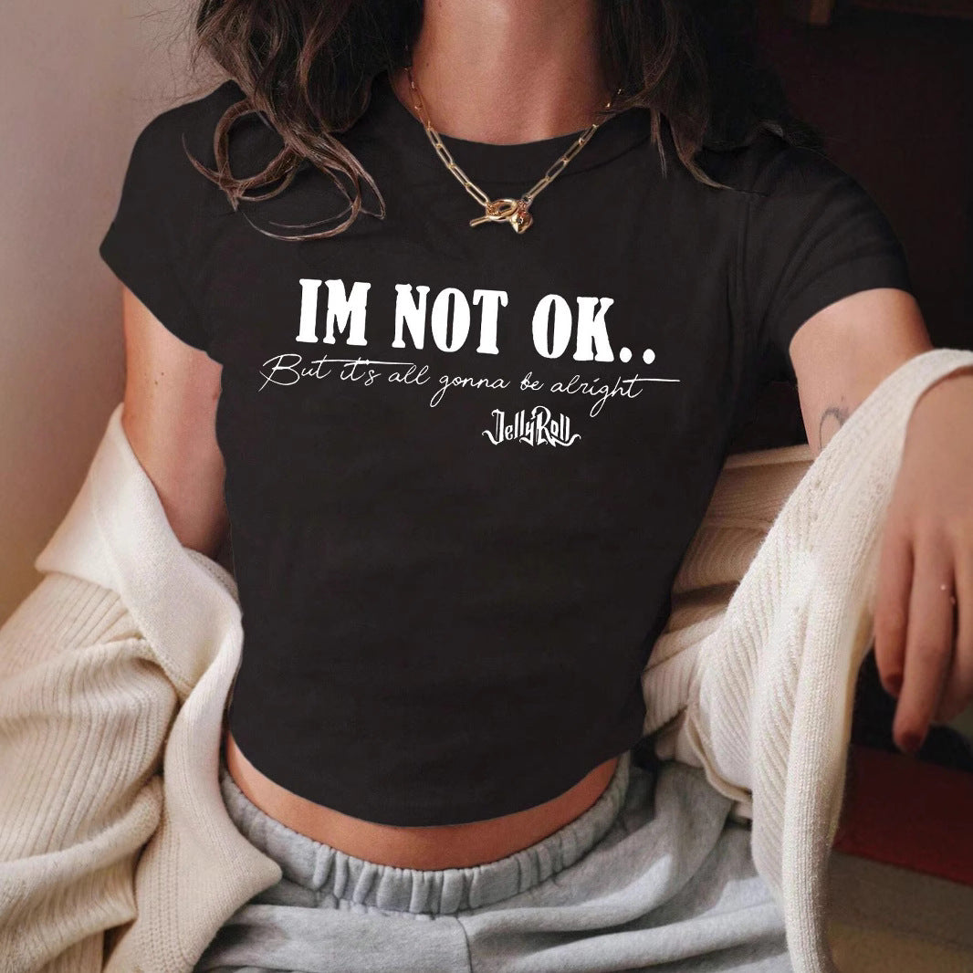 Damen Crop-Shirt mit inspirierendem Schriftzug Drune