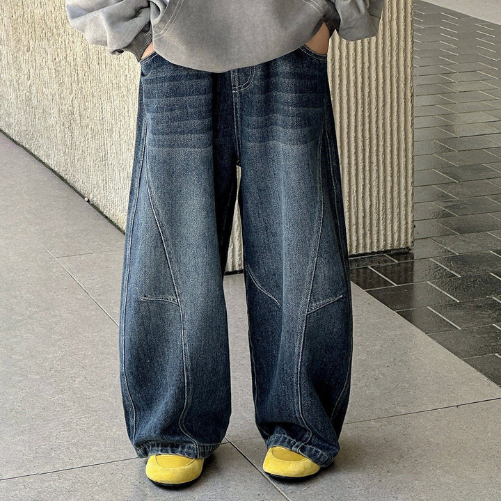 Unisex weit geschnittene Denim-Hose mit lässiger Passform Drune