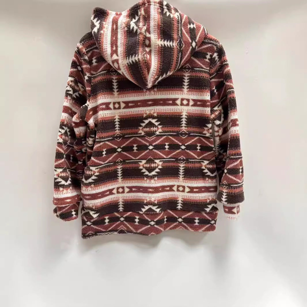 Damen Fleecejacke mit geometrischem Muster und hochwertiger Verarbeitung Drune