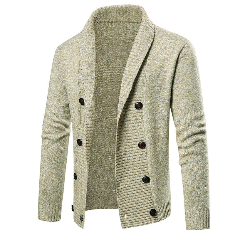 Herren nan Strickjacke mit Schalkragen und doppelter Knopfleiste Drune