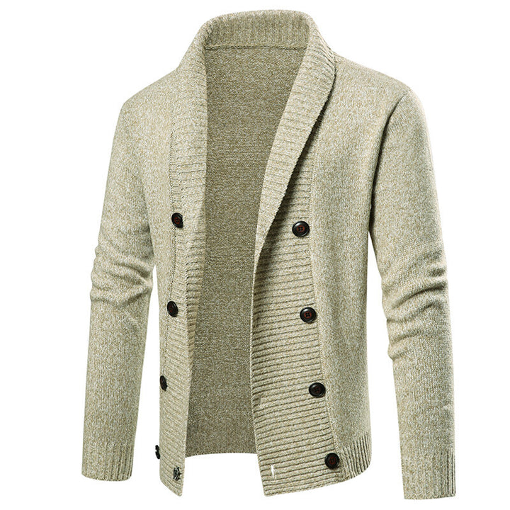 Herren nan Strickjacke mit Schalkragen und doppelter Knopfleiste Drune