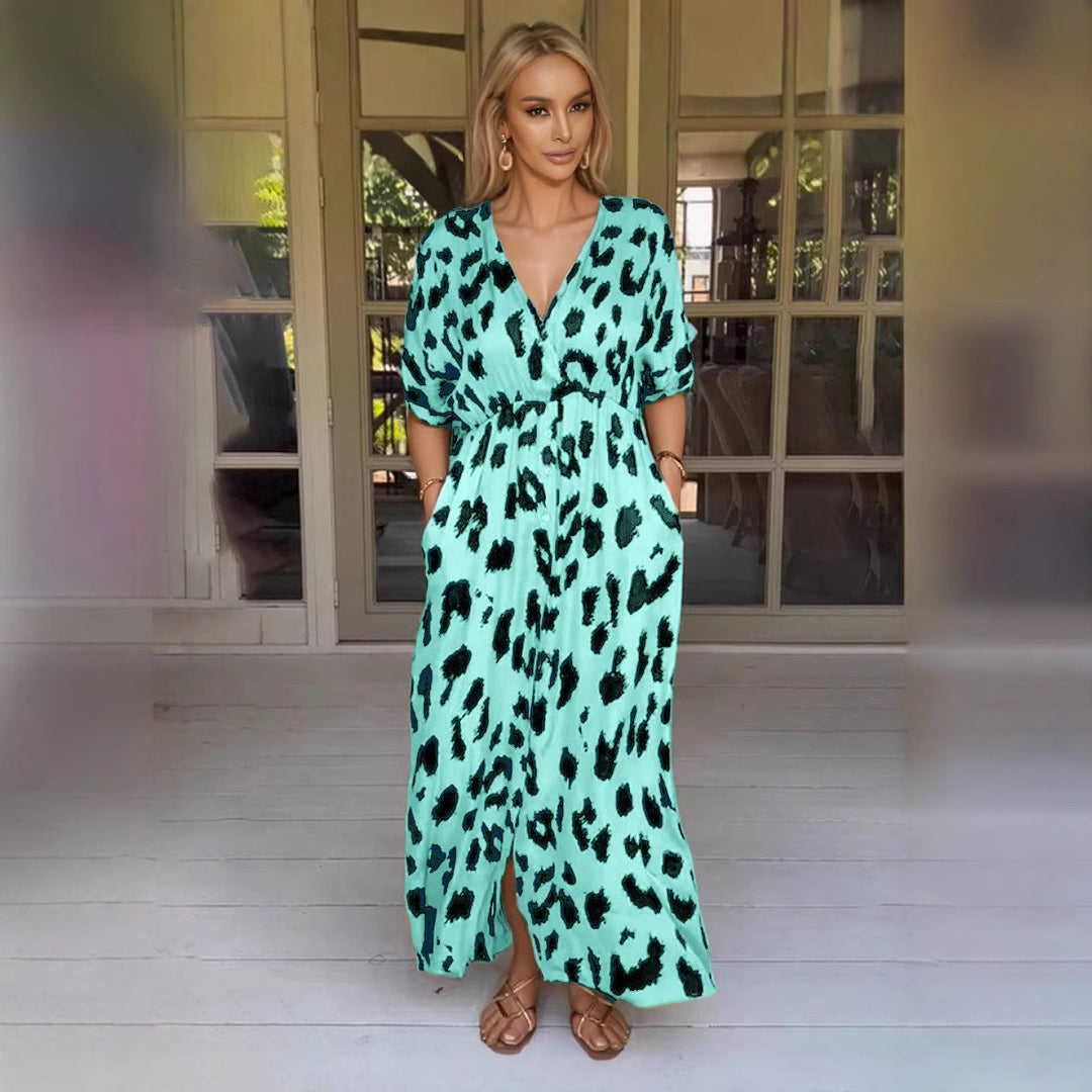 Drune | Leopard-Kleid Grenzüberschreitendes Leopardenmuster Kleid