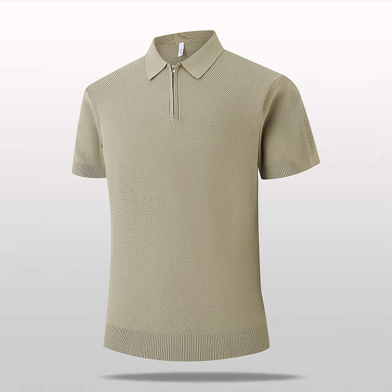 Herren Kurzarm Poloshirt mit Reißverschluss Drune