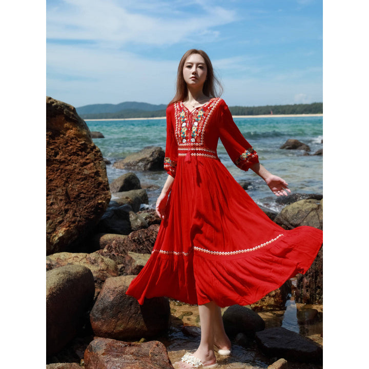 Drune | Boho Kleid Schwarz