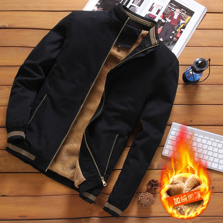 Herren nan gefütterte Winterblousonjacke mit weichem Teddyfutter, winddichter Außenhülle und verdecktem Zweiwege-Reißverschluss Drune