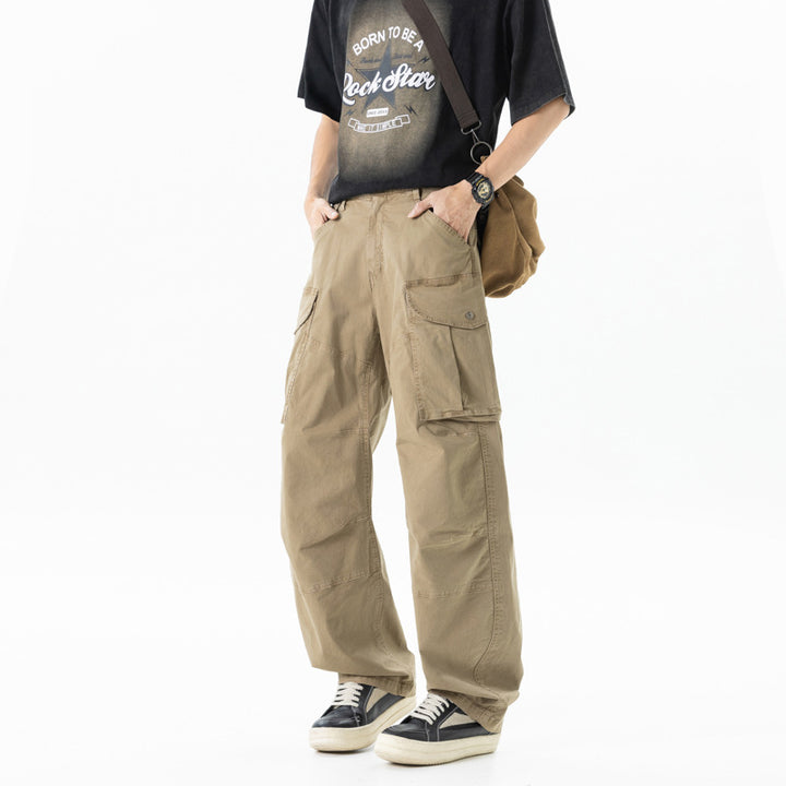 Damen Weite Cargohose mit hohem Bund, Oversize‑Bein und großen Klappentaschen Drune