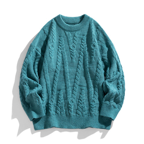 Damen Eleganter Strickpullover mit klassischen Zopfmuster Drune