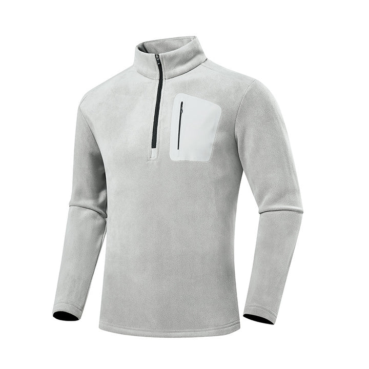 Herren Fleece-Pullover mit Viertel-Reißverschluss und verdeckter Brusttasche Drune