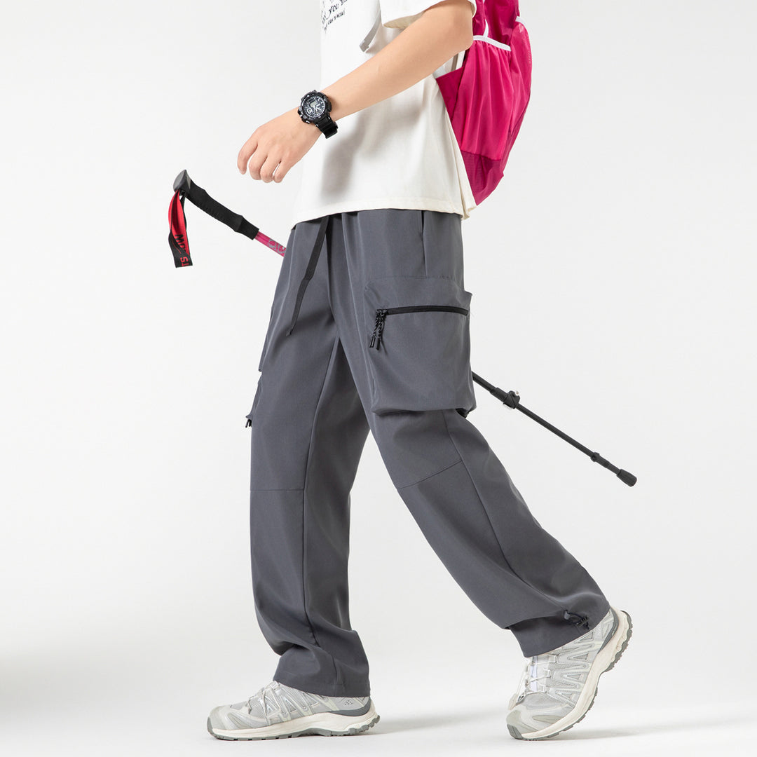 Herren Weite technische Cargo‑Hose mit Multifachtaschen, Tunnelzugbund und verstellbaren Beinabschlüssen Drune