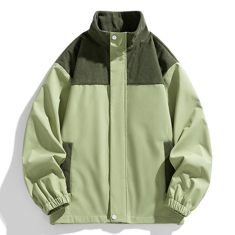 Damen Oversize-Übergangsjacke mit Cordbesatz und Stehkragen Drune