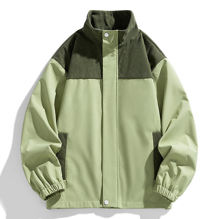Damen Oversize-Übergangsjacke mit Cordbesatz und Stehkragen Drune