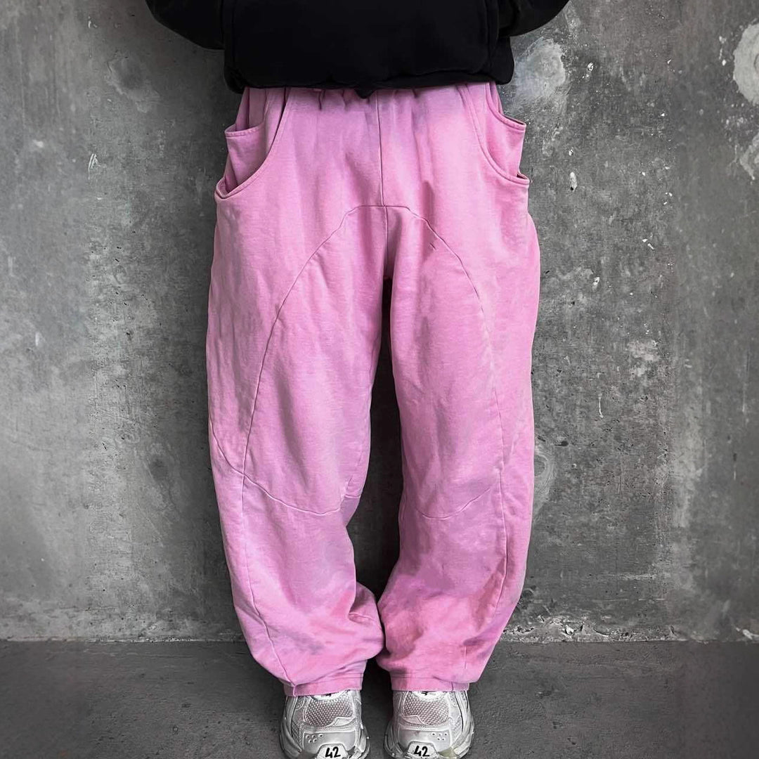 Herren nan Oversize-Freizeitjogger mit geschwungenen Nahtdetails, Kordelzugbund und elastischen Beinabschlüssen Drune