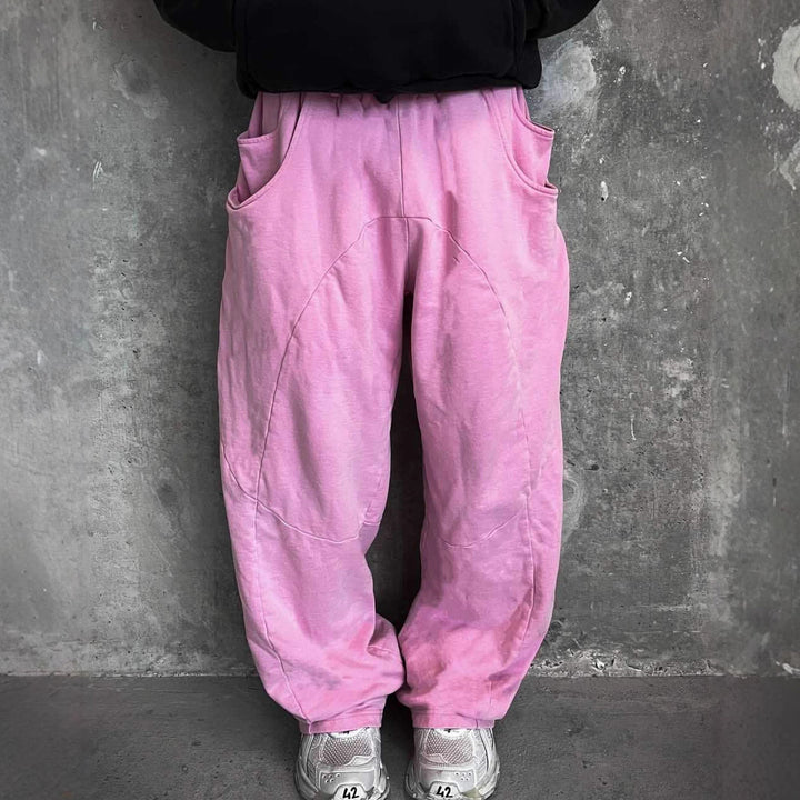 Herren nan Oversize-Freizeitjogger mit geschwungenen Nahtdetails, Kordelzugbund und elastischen Beinabschlüssen Drune