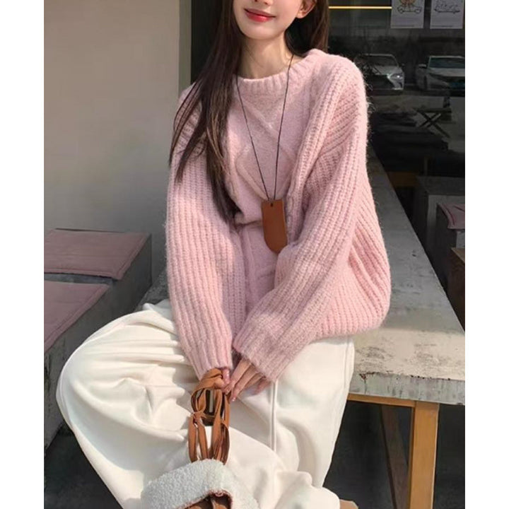 Damen Kuscheliger Oversized Pullover aus feinem Strick Drune