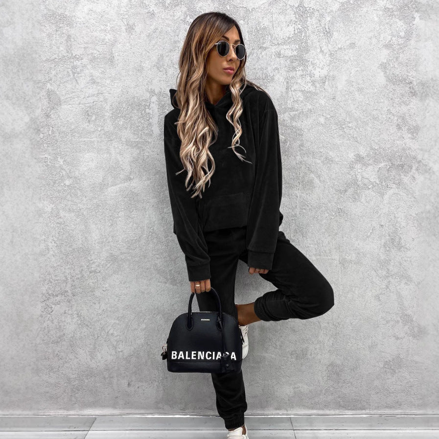 Damen kuscheliger Fleece-Hoodie mit lässigen Details Drune