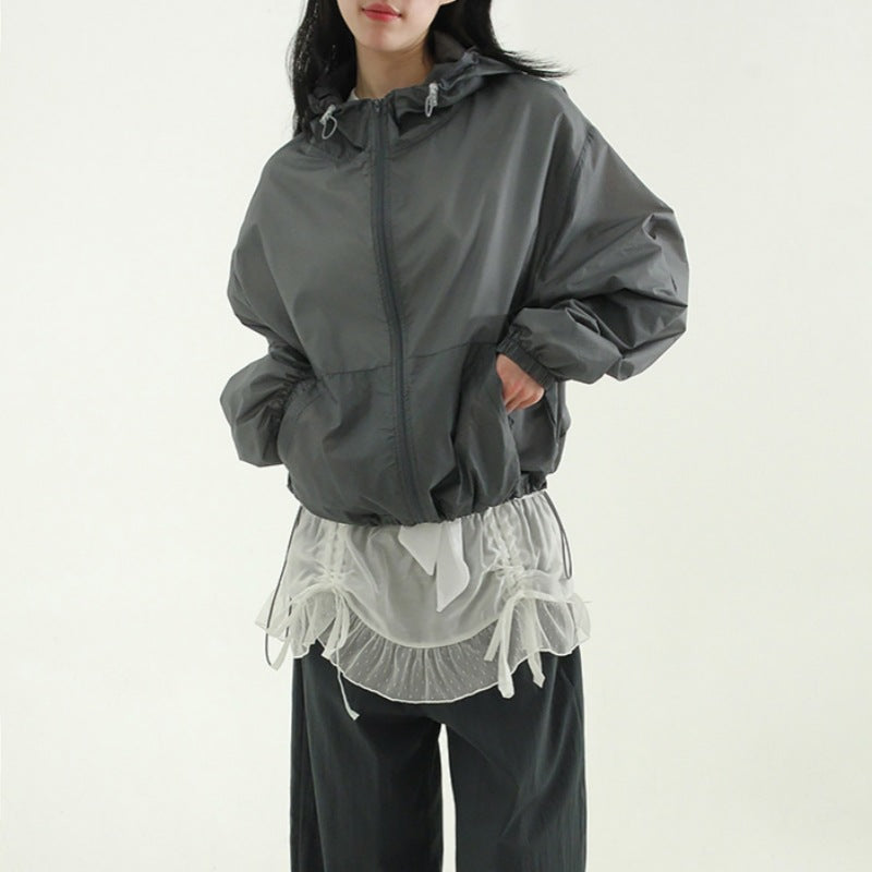 Damen Leichte Funktionsjacke mit Kapuze Drune