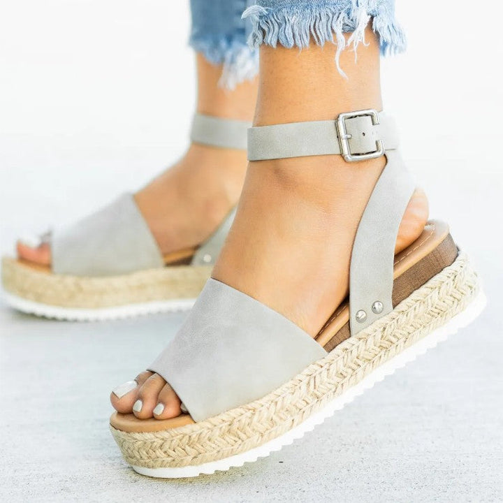 Damen Wedge-Sandalen mit verstellbarem Riemen und komfortablem Fußbett Drune