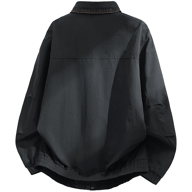 Herren Oversized Utility-Blouson mit Cordkragen, Pattentaschen und elastischem Saum Drune