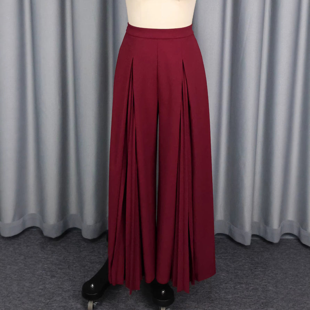 Damen Plisseehose mit hohem Bund und elegantem Faltenwurf Drune