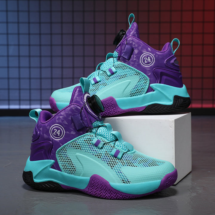 Unisex atmungsaktive Basket-Performance-Sneaker mit Drehverschluss, verstärkter Ferse und griffiger Profillaufsohle Drune