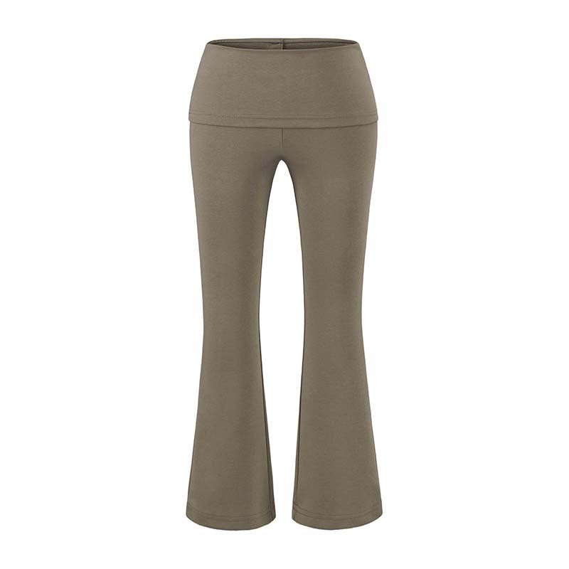 Damen Hochtaillierte Schlaghose mit Umschlagbund aus Stretch-Jersey Drune