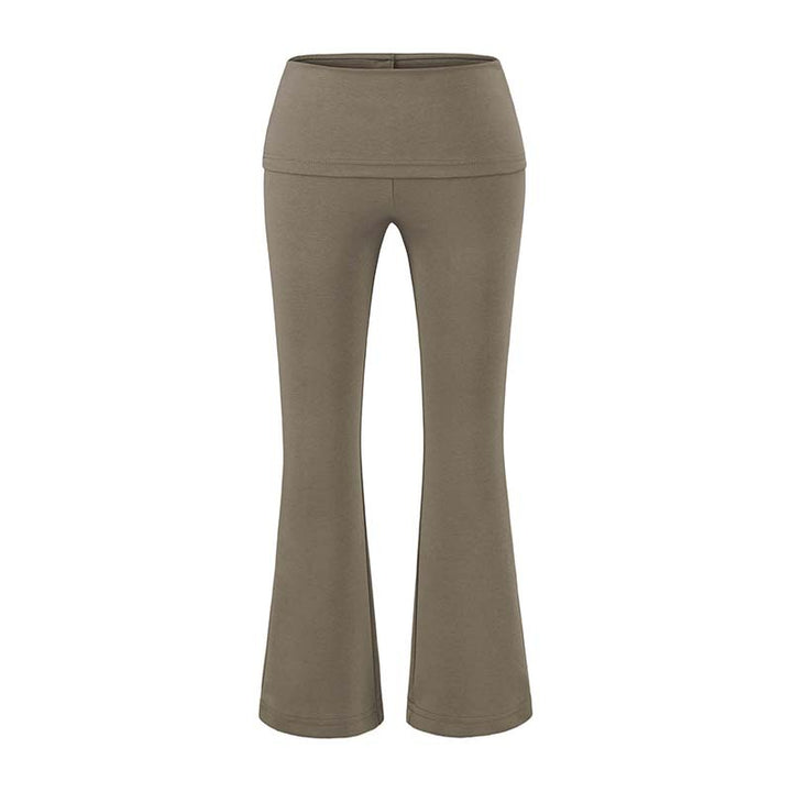 Damen Hochtaillierte Schlaghose mit Umschlagbund aus Stretch-Jersey Drune