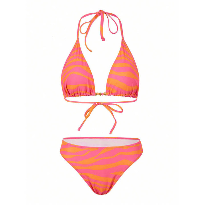 Damen Bikiniset mit modischem Wickelrock und trendigem Zebra-Design Drune