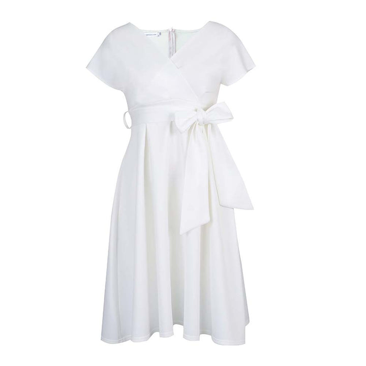 Damen Wickelkleid mit elegantem Schnitt und dekorativem Taillengürtel Drune