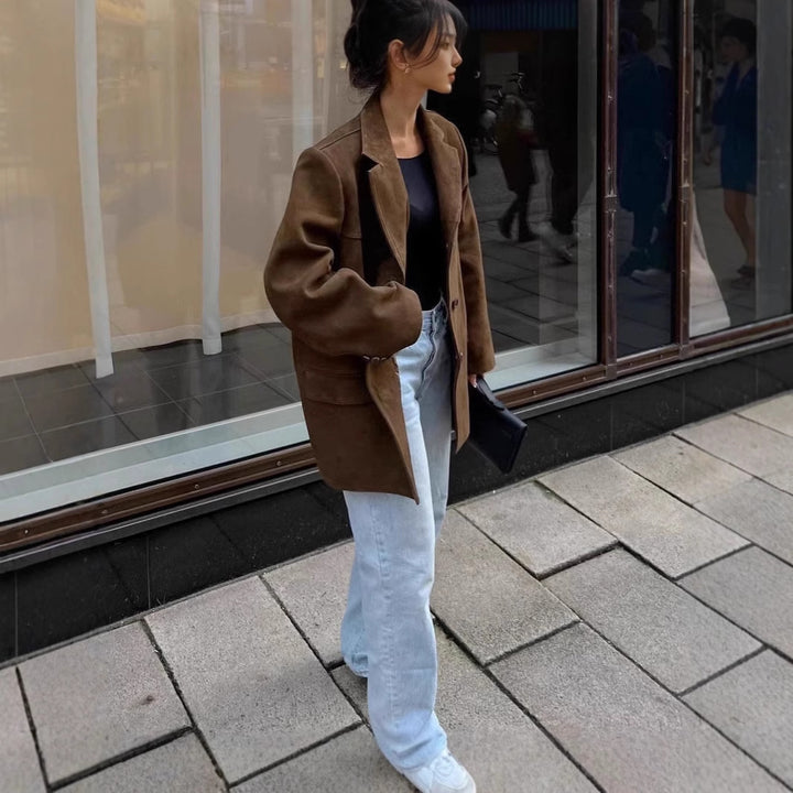 Damen Modische Wildlederjacke