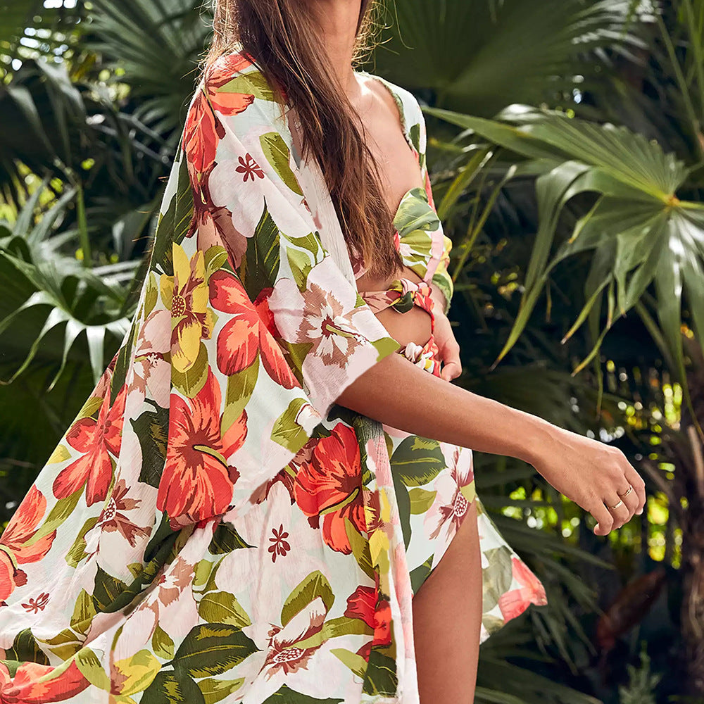 Damen Badeanzug mit modischem Cut-Out-Design und floralem Muster Drune