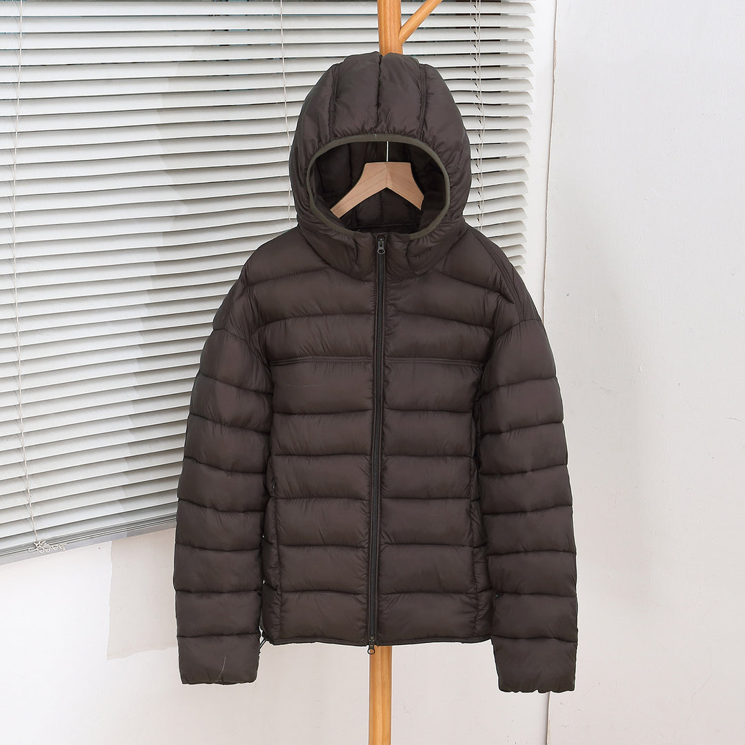 Damen nan ultraleichte Steppkurzjacke mit Thermo-Isolierung, ergonomischer Kapuze und packbarem Design Drune