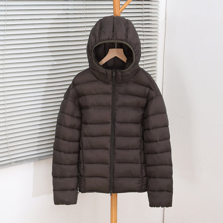 Damen nan ultraleichte Steppkurzjacke mit Thermo-Isolierung, ergonomischer Kapuze und packbarem Design Drune