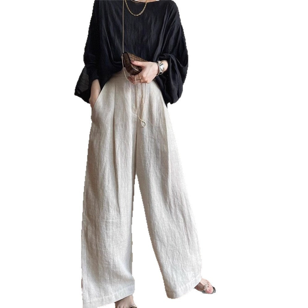 Damen Weite Leinenhose Drune