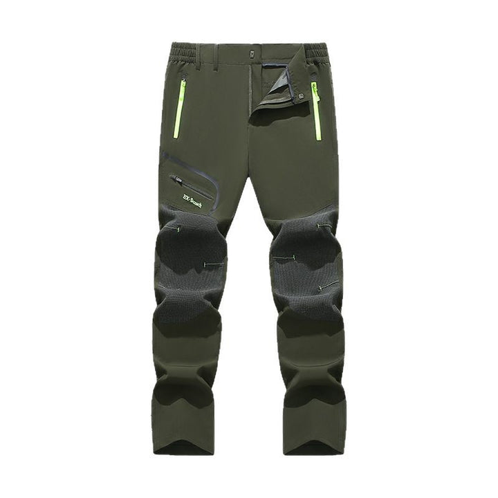 Herren Softshell-Outdoorhose mit verstärkten Kniepartien, Reißverschlusstaschen und elastischem Bund Drune