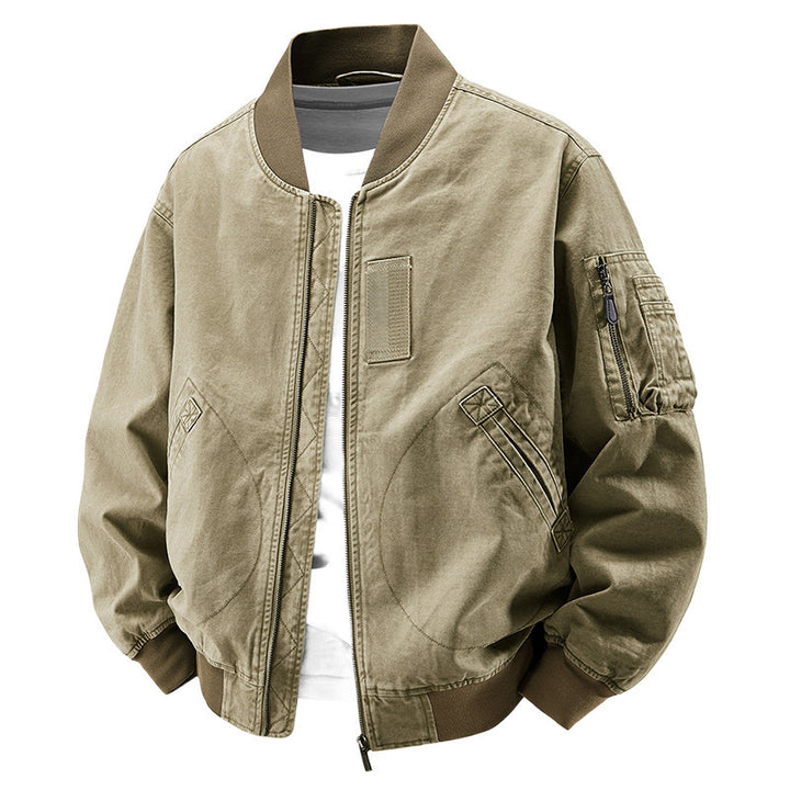 Herren Modische Bomberjacke mit Seitentaschen Drune