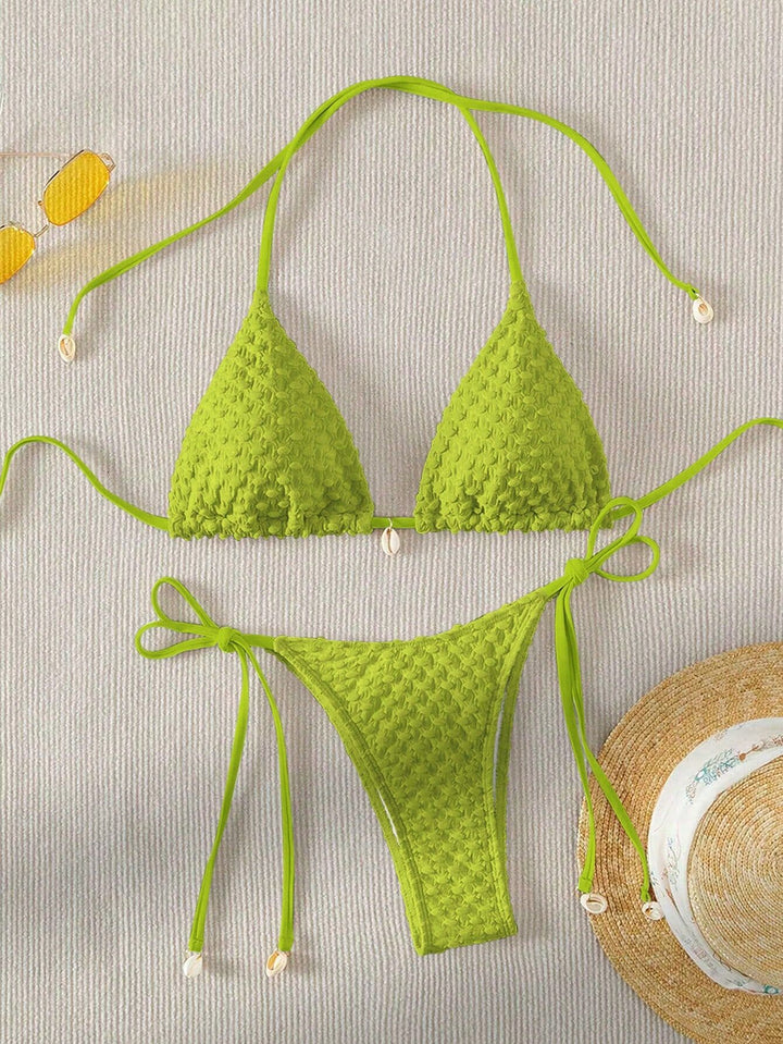 Damen Triangel-Bikinioberteil mit strukturierter Textur Drune