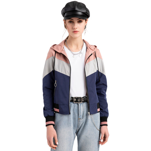 Damen sportliche Windbreaker-Jacke mit praktischen Reißverschlusstaschen Drune
