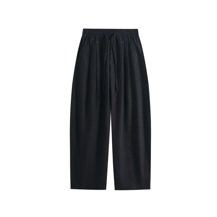 Damen Weite Palazzo-Hose mit elastischem Bund, Tunnelzug und Seitentaschen Drune