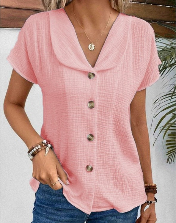 Drune | Elegante und Stilvolle Button-Down-Bluse mit Kragen