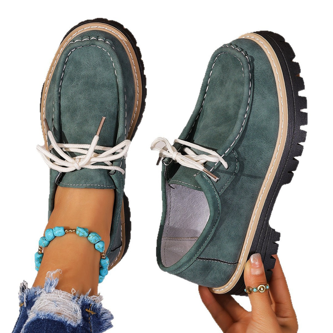 Damen Chunky-Mokassin-Loafer mit profilierter Gummisohle Drune