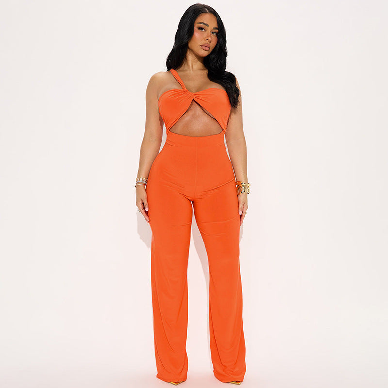 Damen eleganter Jumpsuit mit raffiniertem Twist-Design Drune