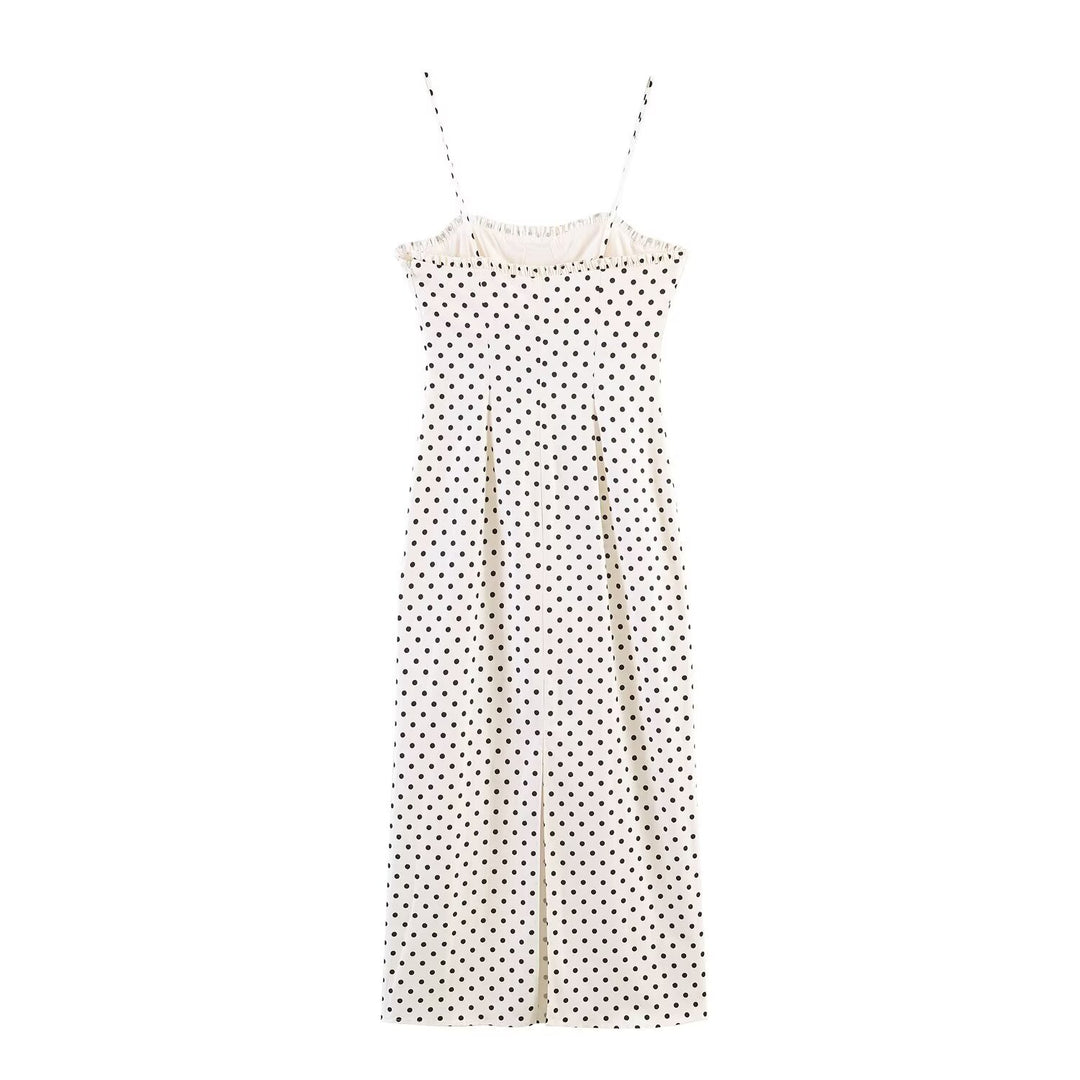 Damen Maxikleid mit Polka-Dots Drune
