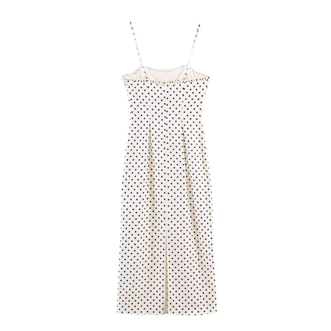 Damen Maxikleid mit Polka-Dots Drune