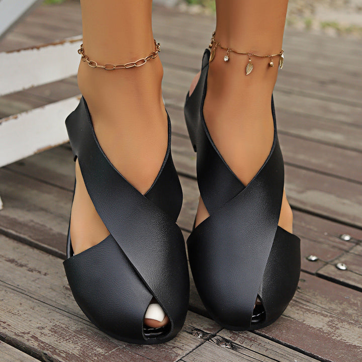 Damen Sling-Sandalen mit geschwungenem Design und bequemem Zehenbereich Drune
