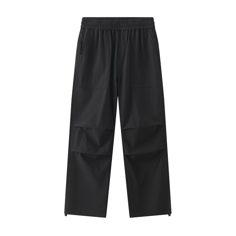 Herren Weite Utility-Cargo-Hose mit Tunnelzugbund, Knieabnähern & verstellbarem Saum Drune