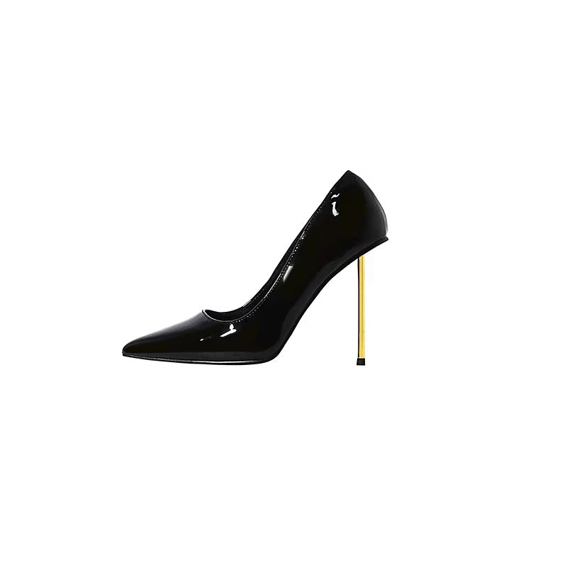 Damen spitze Lackpumps mit ultraschlankem Metallstiletto Drune