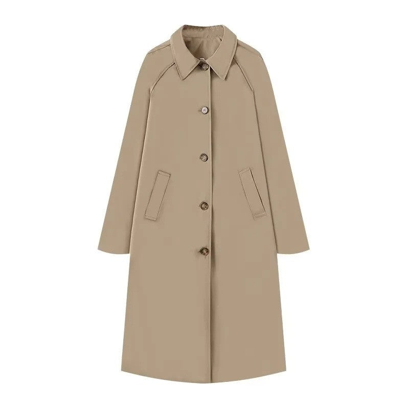 Damen eleganter Trenchcoat mit klassischem Design und praktischen Taschen Drune