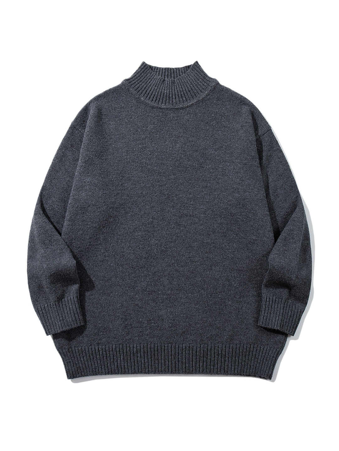 Unisex Oversize-Troyer-Pullover mit kurzem Stehkragen und breiten Rippenbündchen Drune